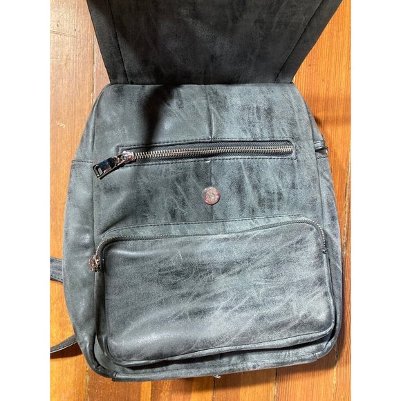 Steve Madden Grey Distress Look Bookbag  Backbag Purse - Picture 5 of 7